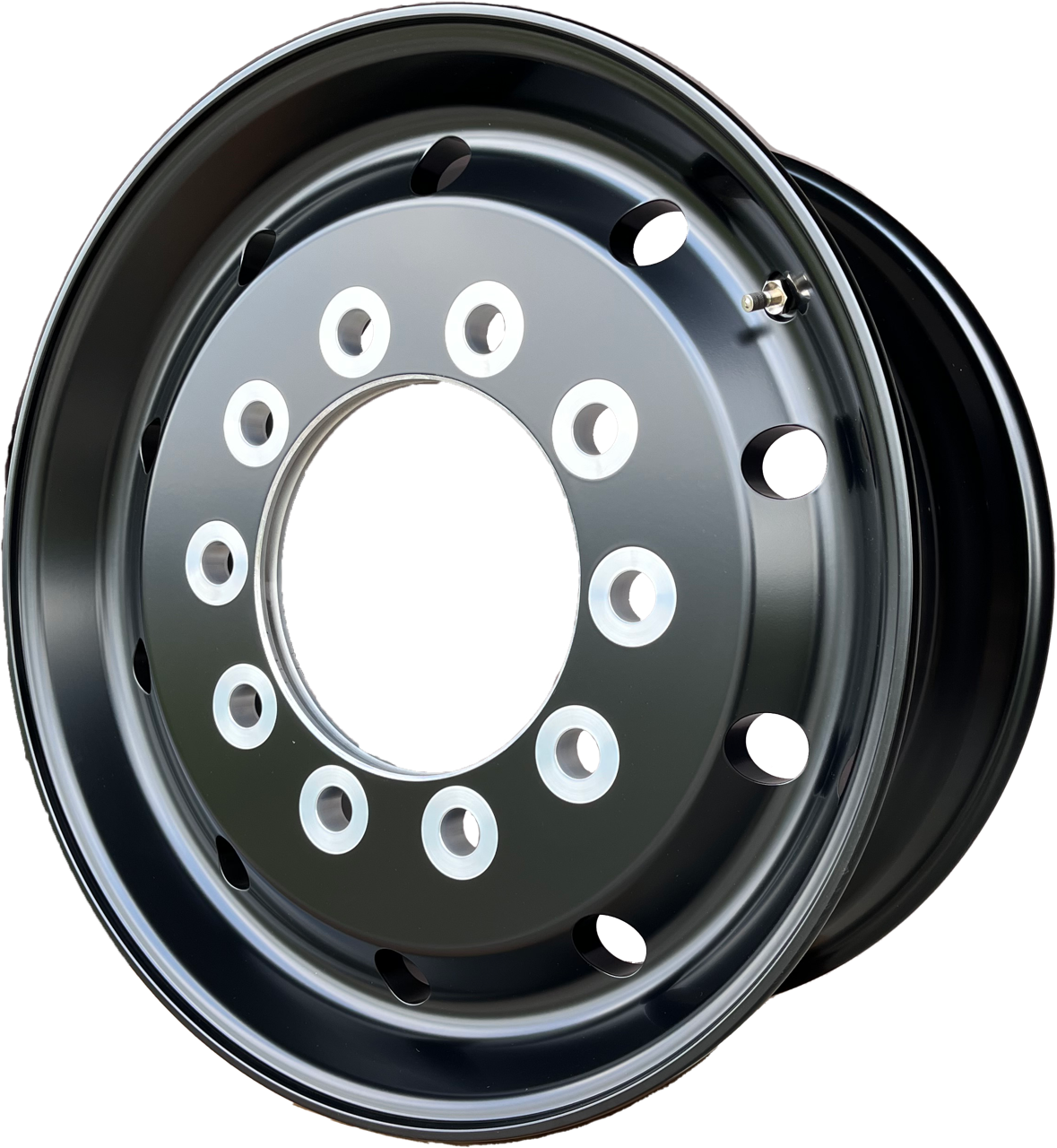 22.5x9.00 Northstar 10x285mm Front Hub Pilot Flat Face Satin Black "Lunar"