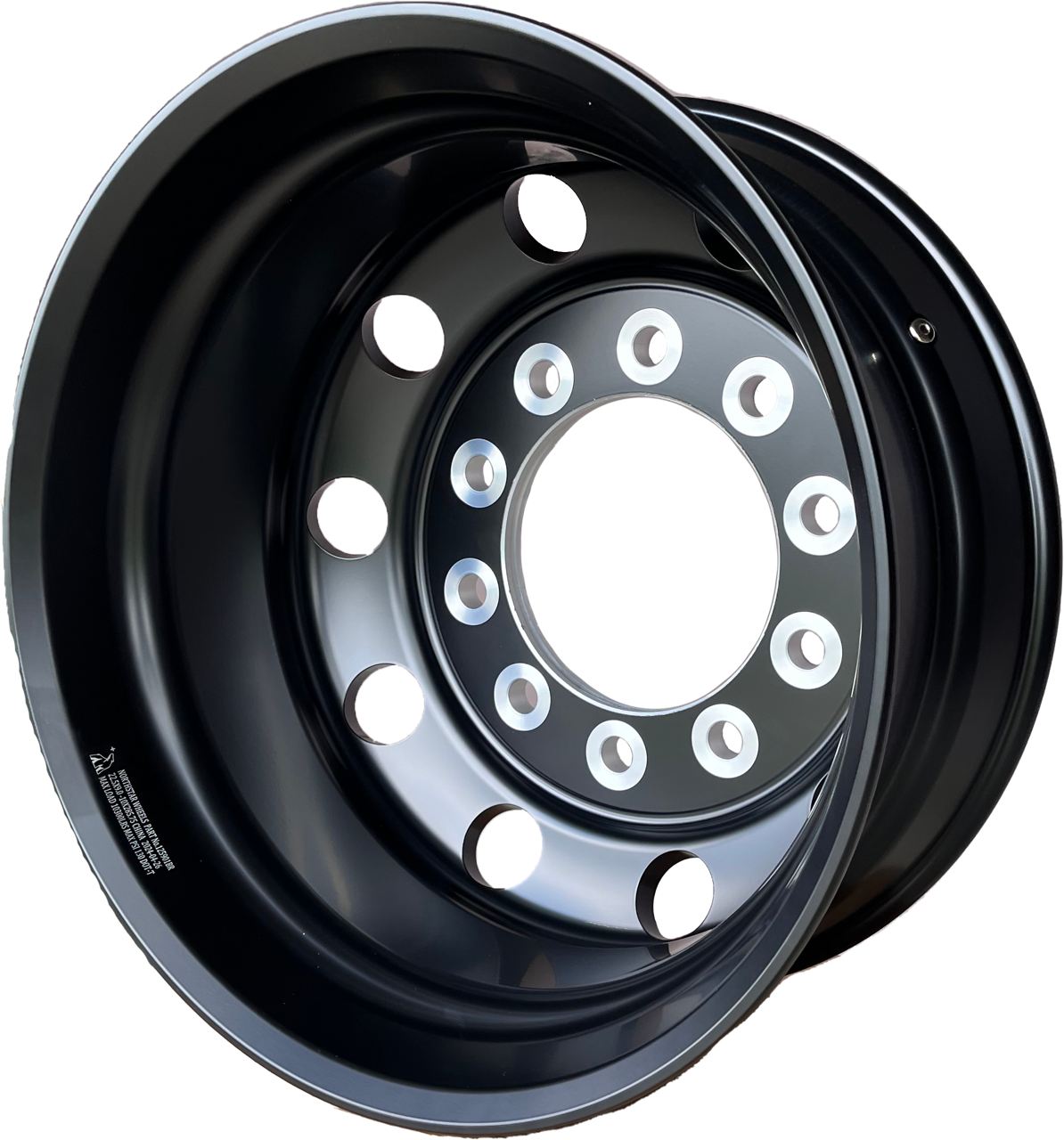 22.5x9.00 Northstar 10x285mm Satin Black "Lunar" Hub Pilot Rear